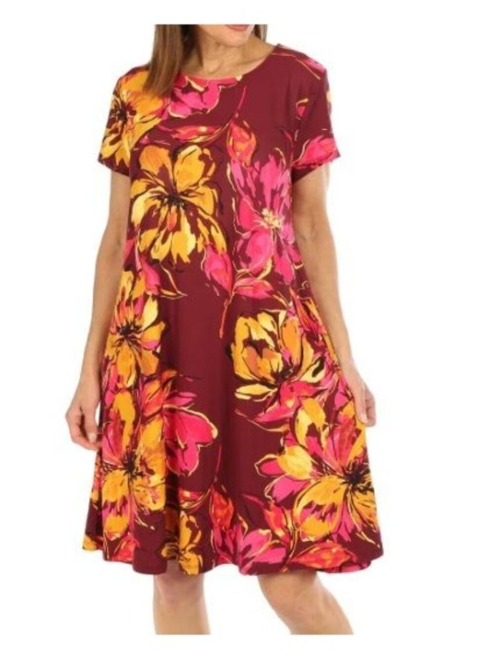 Harlow & Rose Floral Short Sleeve Dress MEDIUM